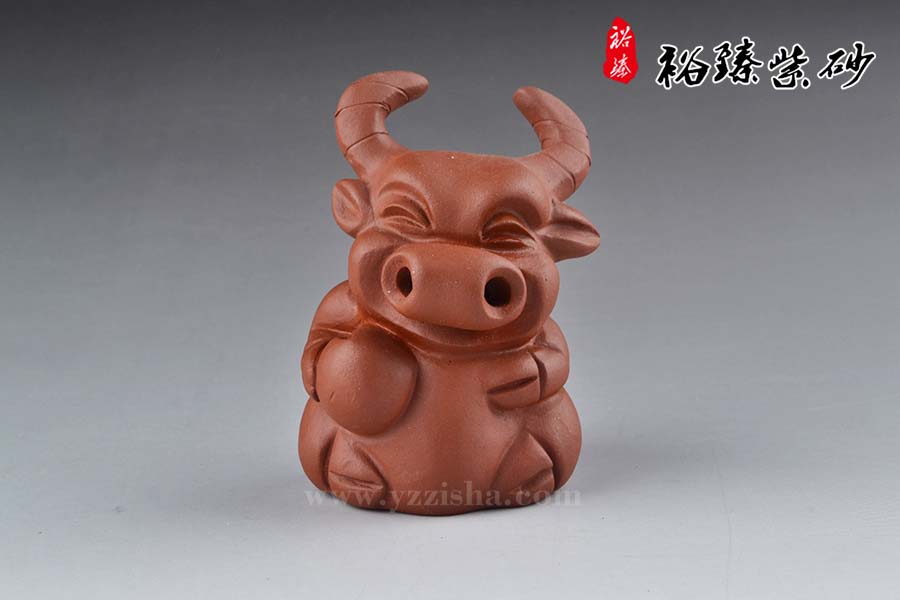 紫砂茶宠清水泥小水牛图1