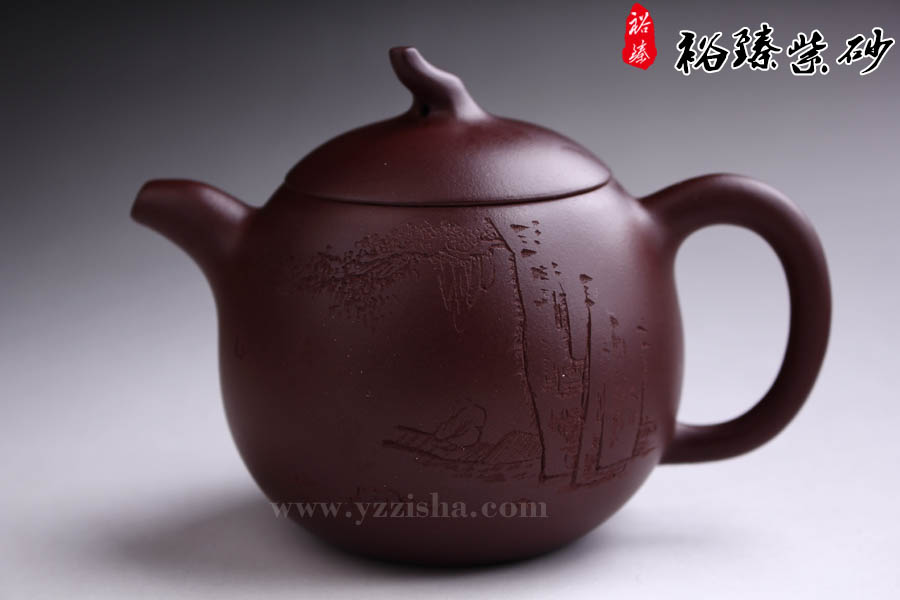 王品荣紫砂原矿茄瓜壶正面图