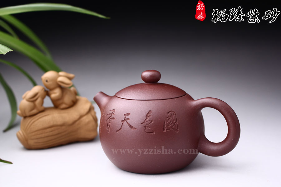 陈顺根原矿紫泥西施紫砂壶侧面图