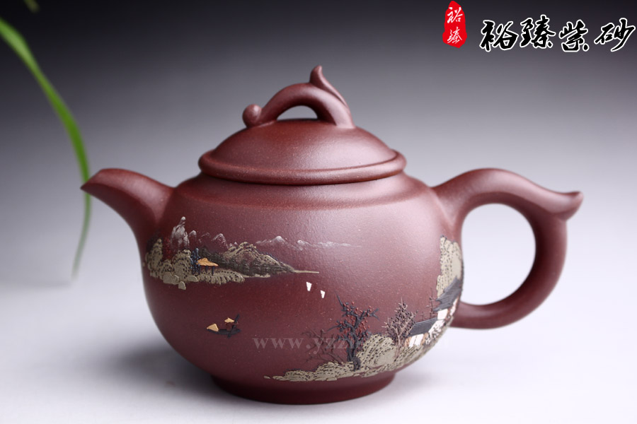 陈顺根原矿紫砂泥绘如玉壶正面图