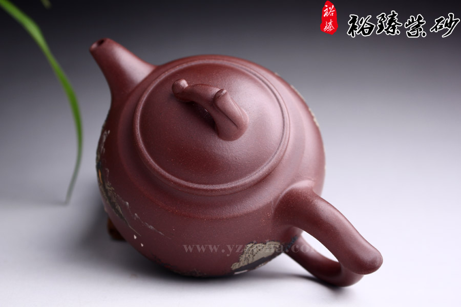 陈顺根原矿紫砂泥绘如玉壶壶盖图