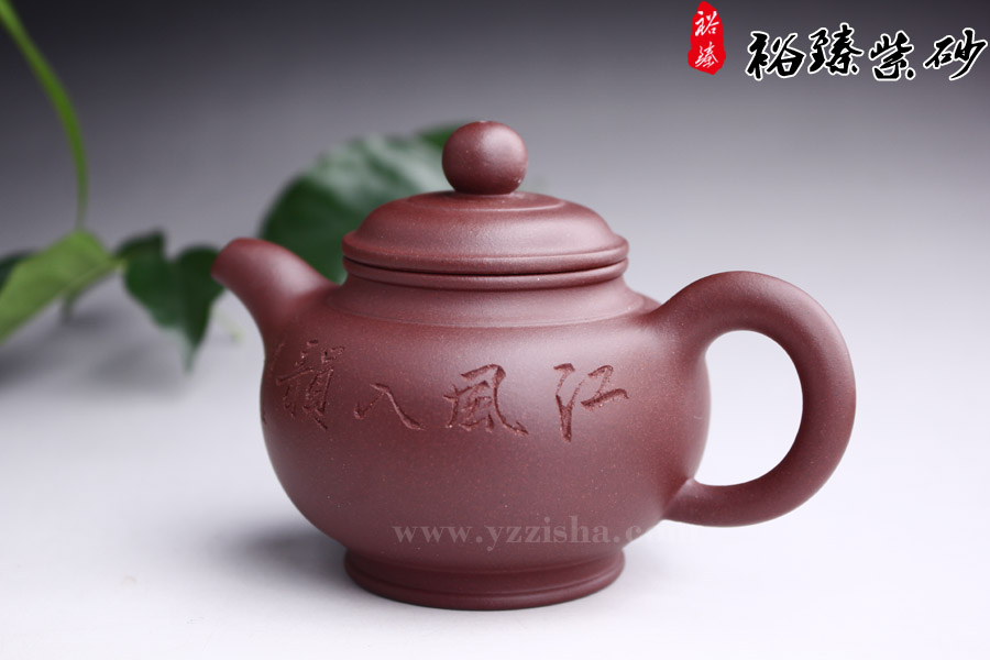 陈顺根原矿紫泥玉润壶侧面图