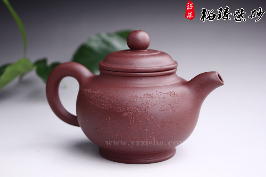 陈顺根原矿紫泥玉润壶侧面图