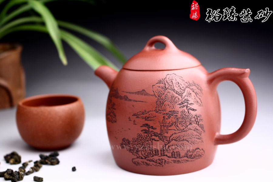 尹怀私人定制大红袍秦权壶图
