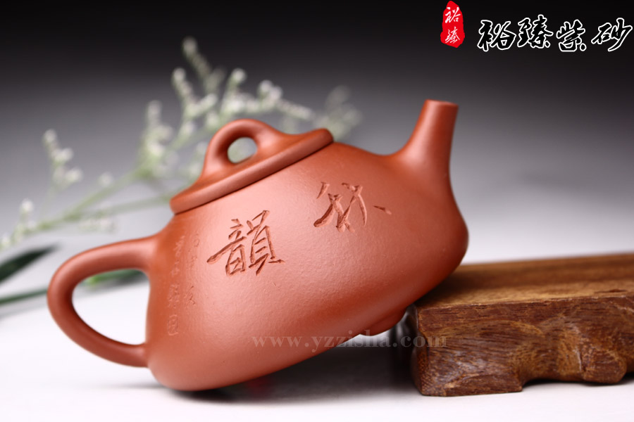 范跃萍原矿朱泥子冶石瓢（菊）侧面图