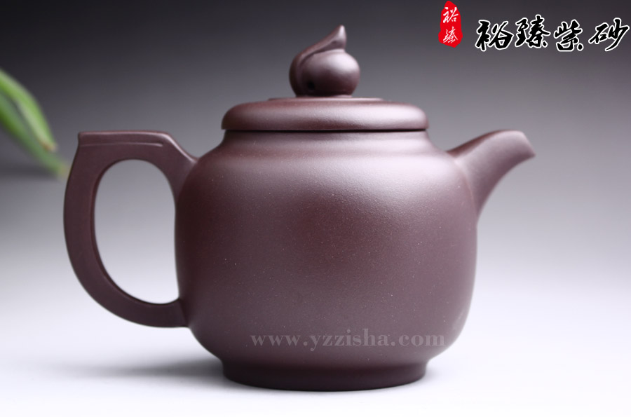 朱新南原矿紫泥珠联壶反面图