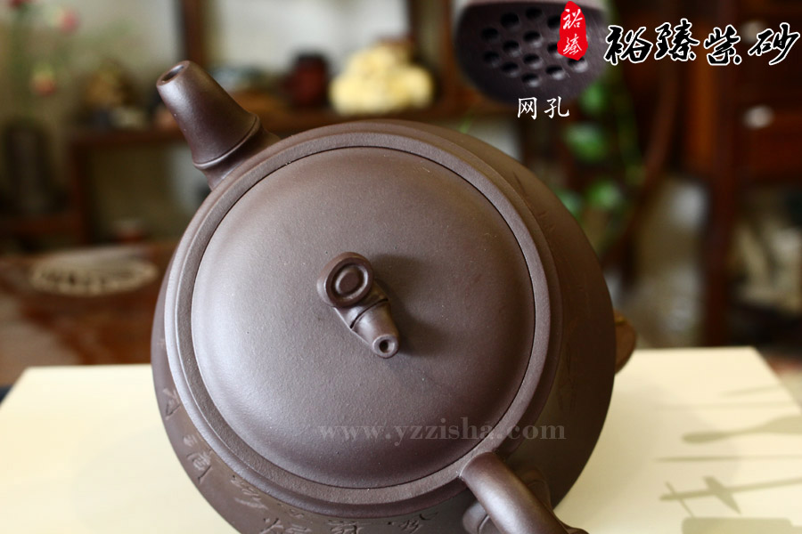 尹杏军原矿紫泥一品竹段壶 壶盖图