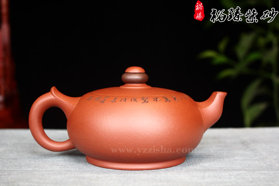 尹怀时来运转紫砂壶侧面